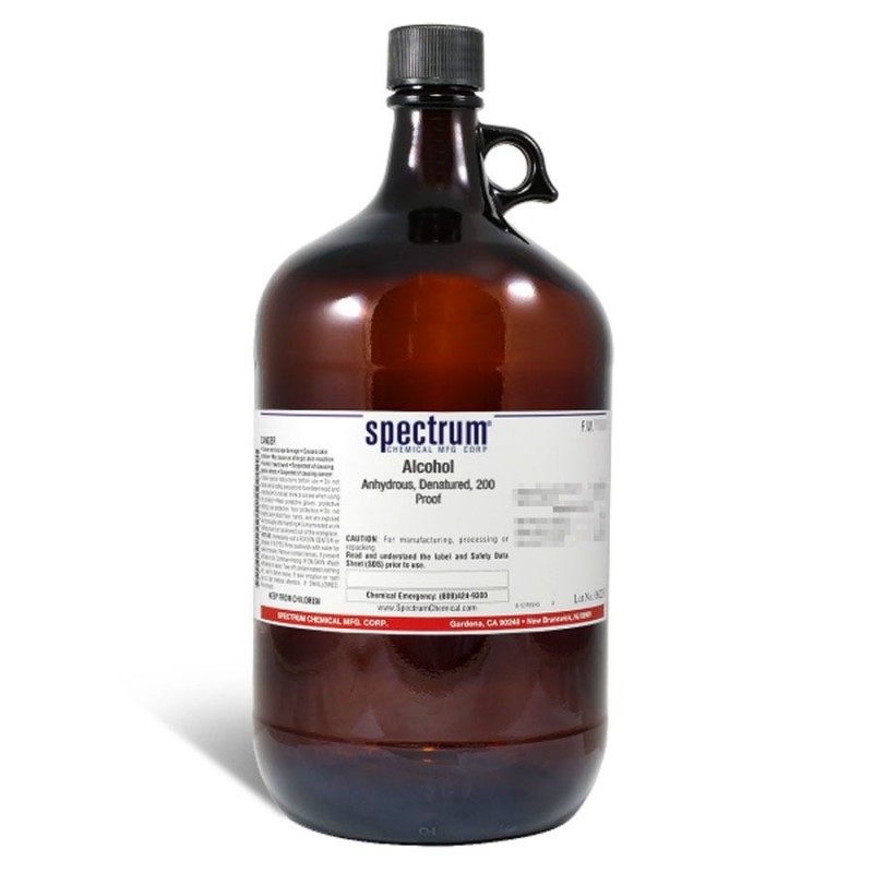 Spectrum Chemical A1038-4LTGL Alcohol, Anhydrous, Denatured, 200 Proof 4L, 1/EA