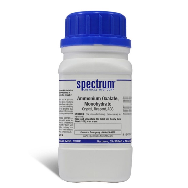 Spectrum Chemical A1220-125GM Ammonium Oxalate, Monohydrate, Crystal, Reagent, ACS 125g, 1/EA