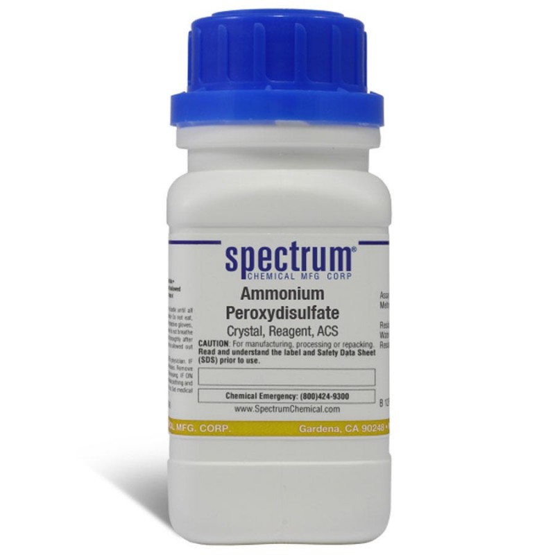 Spectrum Chemical A1225-100GM Ammonium Peroxydisulfate, Crystal, Reagent, ACS 100g, 1/EA