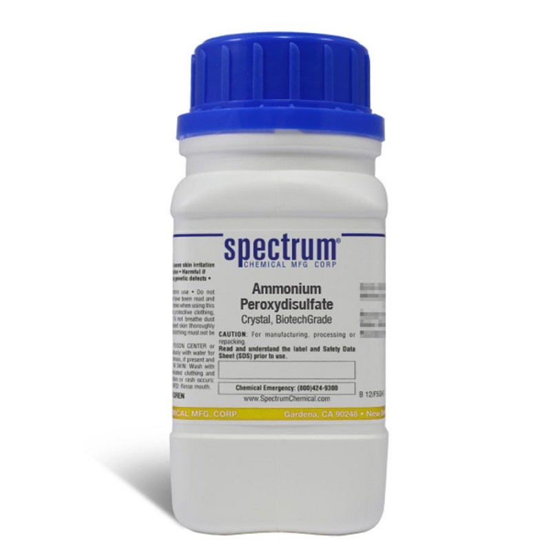 Spectrum Chemical A1227-100GM Ammonium Peroxydisulfate, Crystal, BiotechGrade 100g, 1/EA