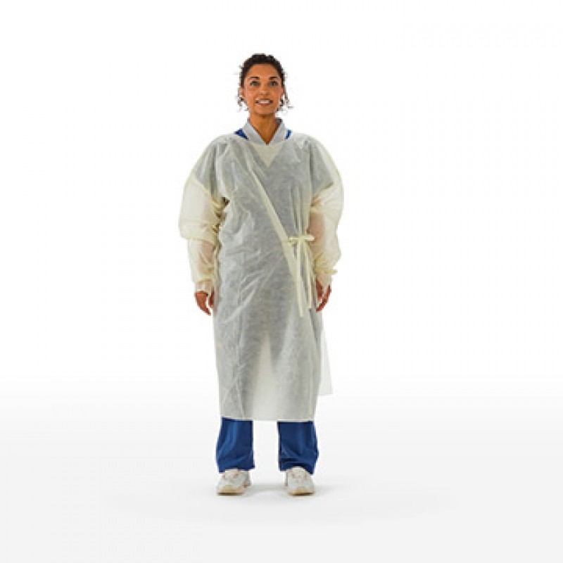Over-the-Head Isolation Gown, SMS, with Elastic/Thumbhook Wrist, Yellow, X-Large, 10/pk, 10 pk/cs (Continental US Only) (On Vendor Allocation - Availibility May Be Limited)