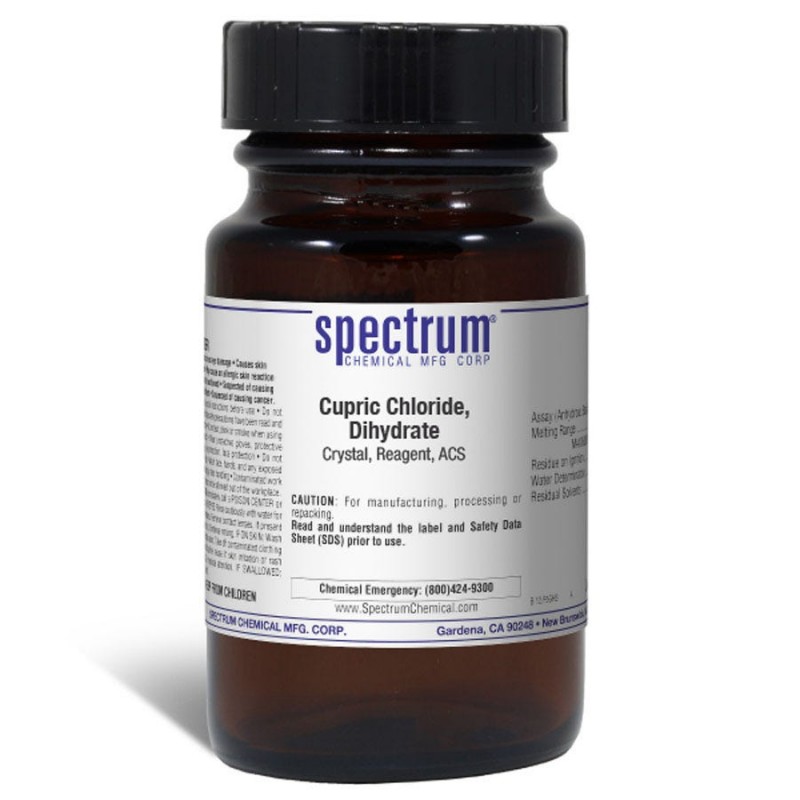 Spectrum Chemical C1385-25GM Cupric Chloride, Dihydrate, Crystal, Reagent, ACS 25g, 1/EA