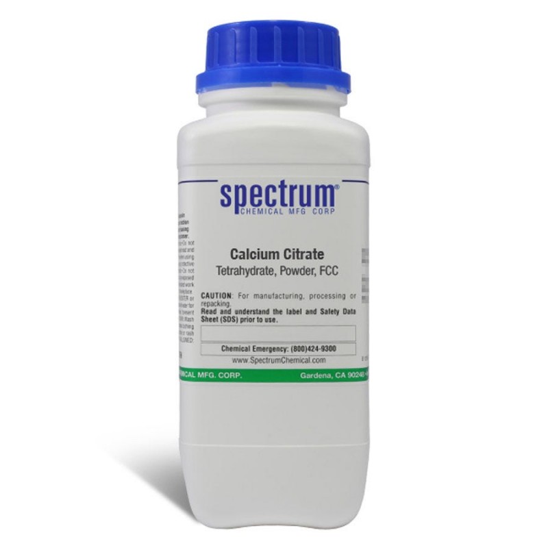 Spectrum Chemical CA142-500GM Calcium Citrate, Tetrahydrate, Powder, FCC 500g, 1/EA