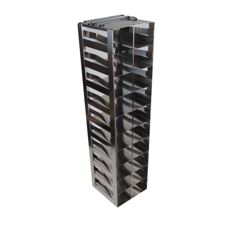 Crystal Industries CF-10-2-S Vertical Rack for 2" boxes w/ Spring Lock, holds 10 boxes