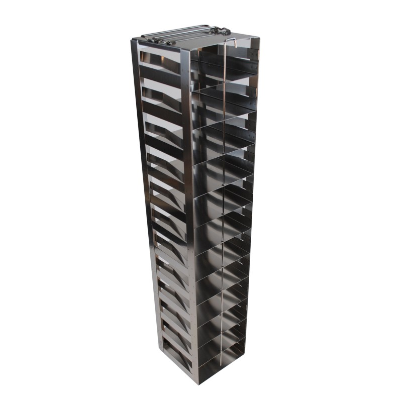 Crystal Industries CF-12-2-S Vertical Rack for 2" boxes w/ Spring Lock, holds 12 boxes