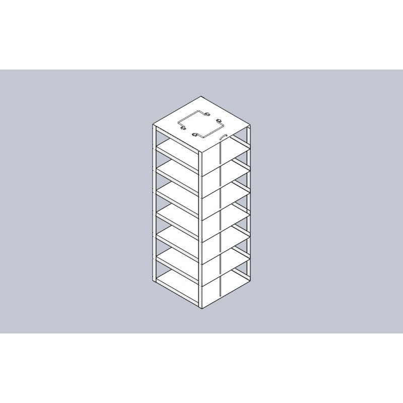 Crystal Industries CFA-7-3 Aluminum Vertical Rack for 3" boxes, holds 7 boxes