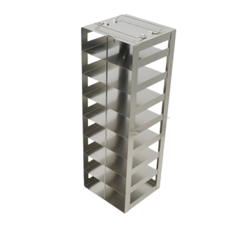 Crystal Industries CFHT-8 Vertical Rack for 100-Cell Hinged Lid Boxes, holds 8 boxes