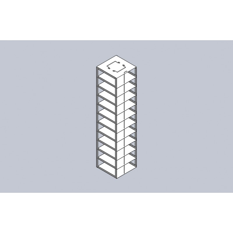 Crystal Industries CFM-1105 Vertical Rack for 50-Cell 0.5 ml Microtube Boxes, holds 22 boxes