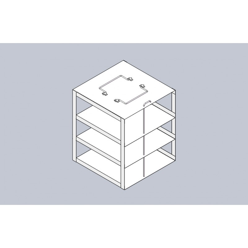 Crystal Industries CFM-305 Vertical Rack for 50-Cell 0.5 ml Microtube Boxes, holds 6 boxes