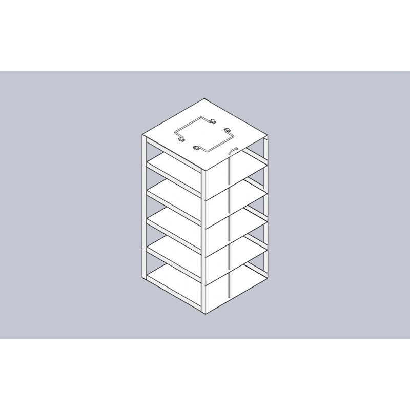 Crystal Industries CFM-515 Vertical Rack for 50-Cell 1.5 ml Microtube Boxes, holds 10 boxes