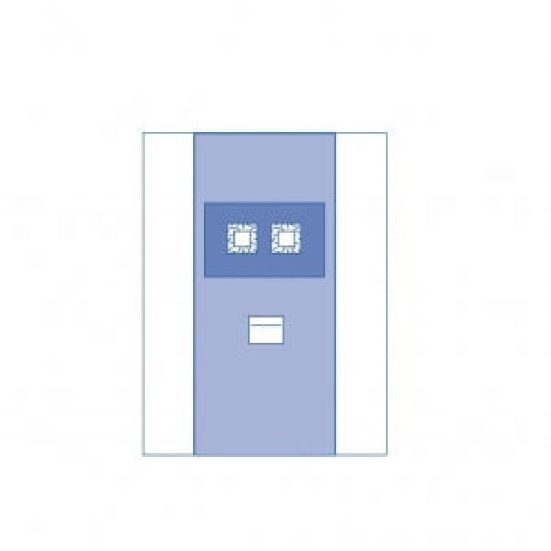 Pacemaker Drape, 80" x 150", Absorbent Central Panel 29" x 150",  Aperture 6" x 4", Clear Side Panels, Attachable Pouches, 11" x 23" and 8.5" x 11", Sterile, 20/cs (Continental US Only)