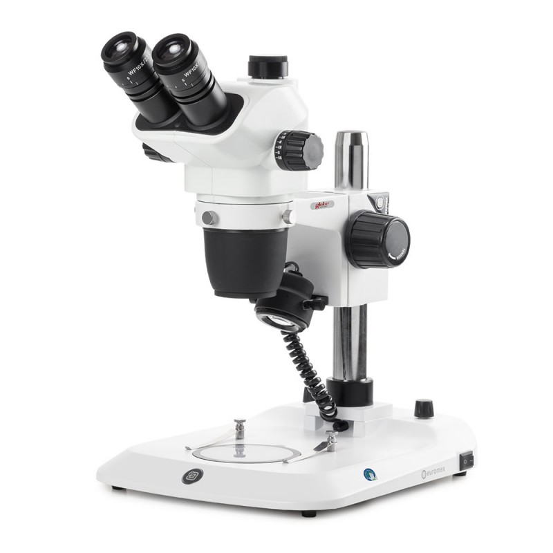 Euromex ENZ-1703-P Stereo zoom microscope Trinouclar head stereo zoom, 6.5x to 55x magnification, pillar stand, LED