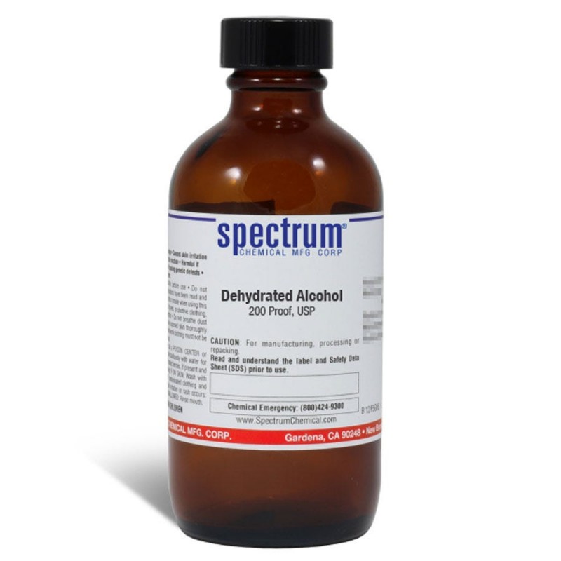 Spectrum Chemical ET107-100ML Dehydrated Alcohol, 200 Proof, Undenatured, USP 100mL, 1/EA