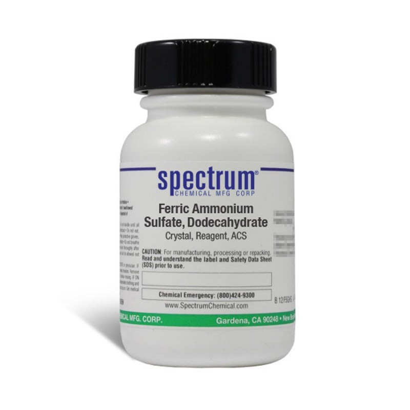 Spectrum Chemical F1005-25GM Ferric Ammonium Sulfate, Dodecahydrate, Crystal, Reagent, ACS 25g, 1/EA