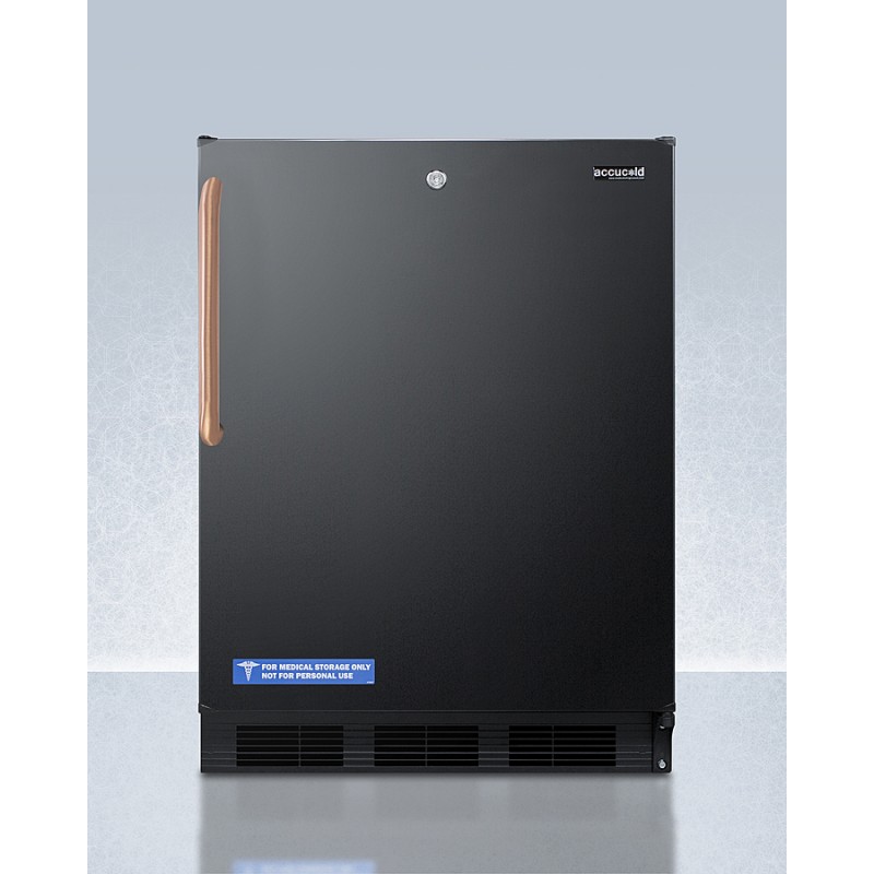 Accucold FF7LBLKBITBCADA 24" Wide Built-In All-Refrigerator with Antimicrobial Pure Copper Handle, ADA Compliant