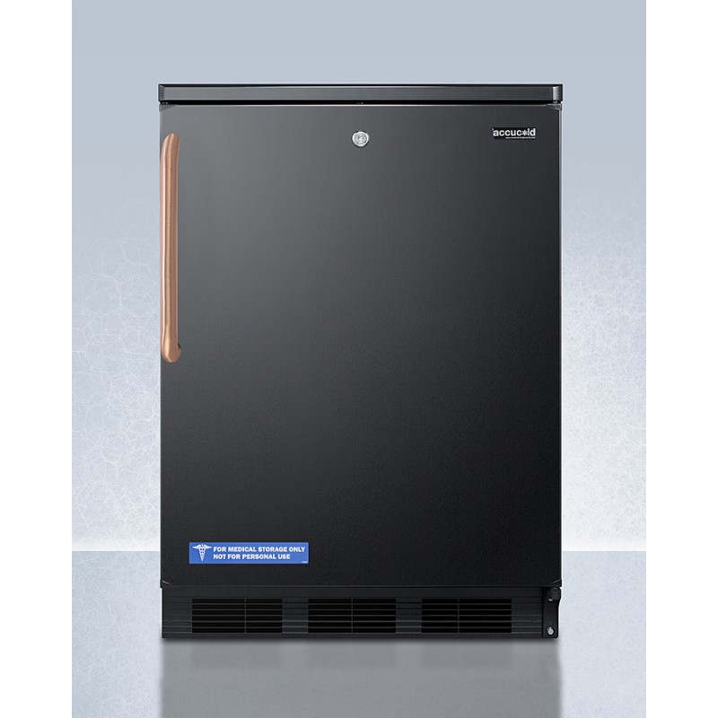 Accucold FF7LBLKTBC 24" Wide All-Refrigerator with Antimicrobial Pure Copper Handle