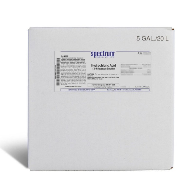 Spectrum Chemical H-135-20LT Hydrochloric Acid, 1.0 N Aqueous Solution 20L, 1/EA