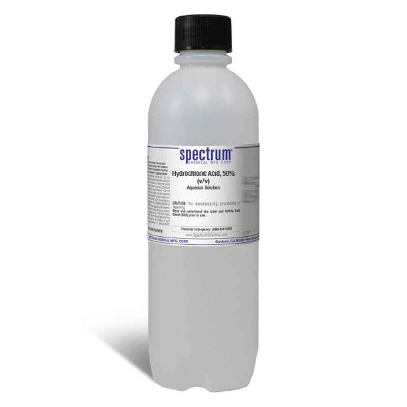 Spectrum Chemical H-195-1LT Hydrochloric Acid, 50 Percent (v/v), Aqueous Solution, APHA 1L, 1/EA