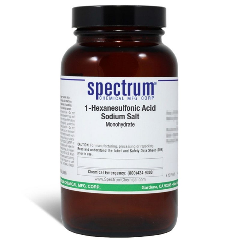 Spectrum Chemical H1032-100GM 1-Hexanesulfonic Acid Sodium Salt, Monohydrate 100g, 1/EA
