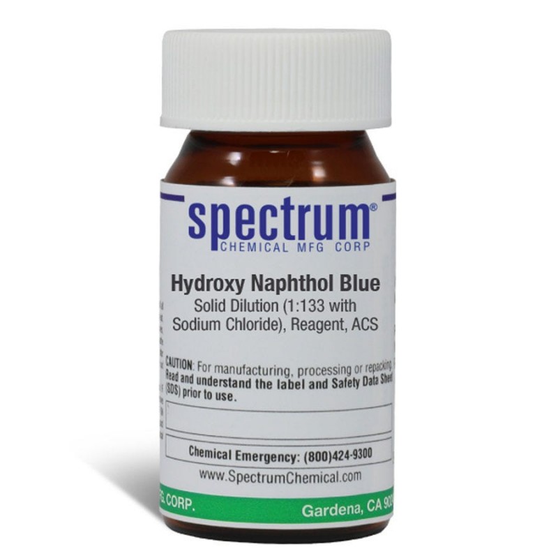 Spectrum Chemical H1137-5GM Hydroxy Naphthol Blue, Solid Dilution (1:133 with Sodium Chloride), Reagent, ACS 5g, 1/EA