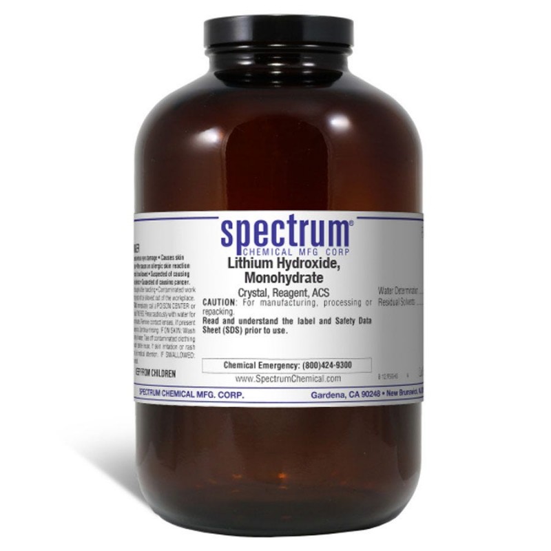 Spectrum Chemical L1156-2.5KG Lithium Hydroxide, Monohydrate, Crystal, Reagent, ACS 2.5kg, 1/EA