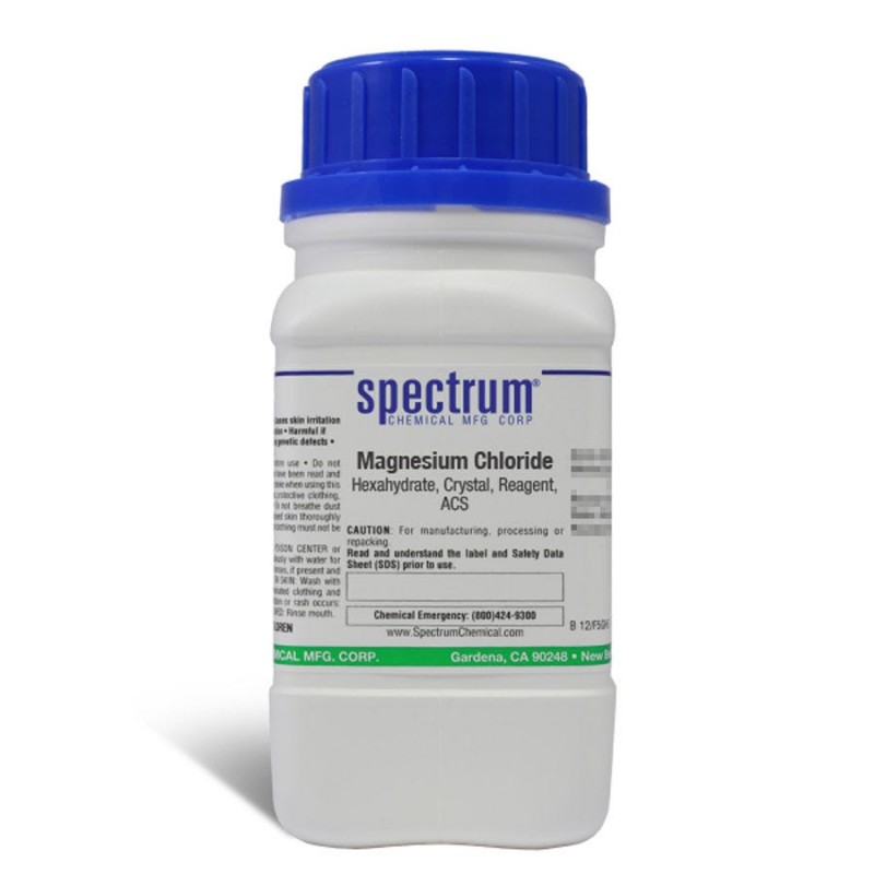 Spectrum Chemical M1035-125GM Magnesium Chloride, Hexahydrate, Crystal, Reagent, ACS 125g, 6/CS