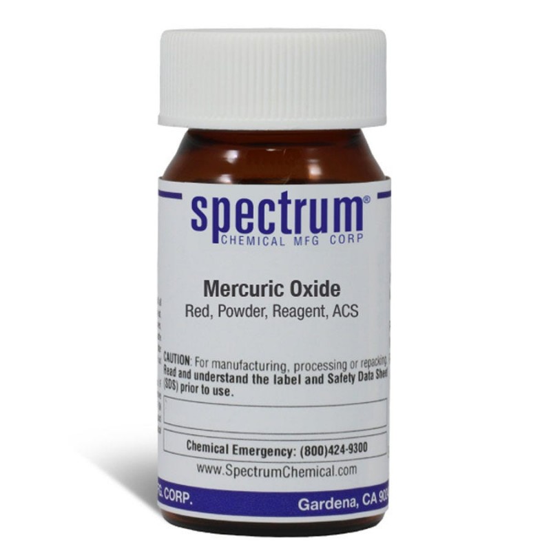 Spectrum Chemical M1170-25GM Mercuric Oxide, Red, Powder, Reagent, ACS 25g, 1/EA