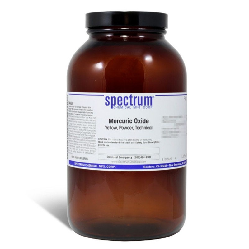 Spectrum Chemical M1179-2.5KG Mercuric Oxide, Yellow, Powder, Technical 2.5kg, 1/EA