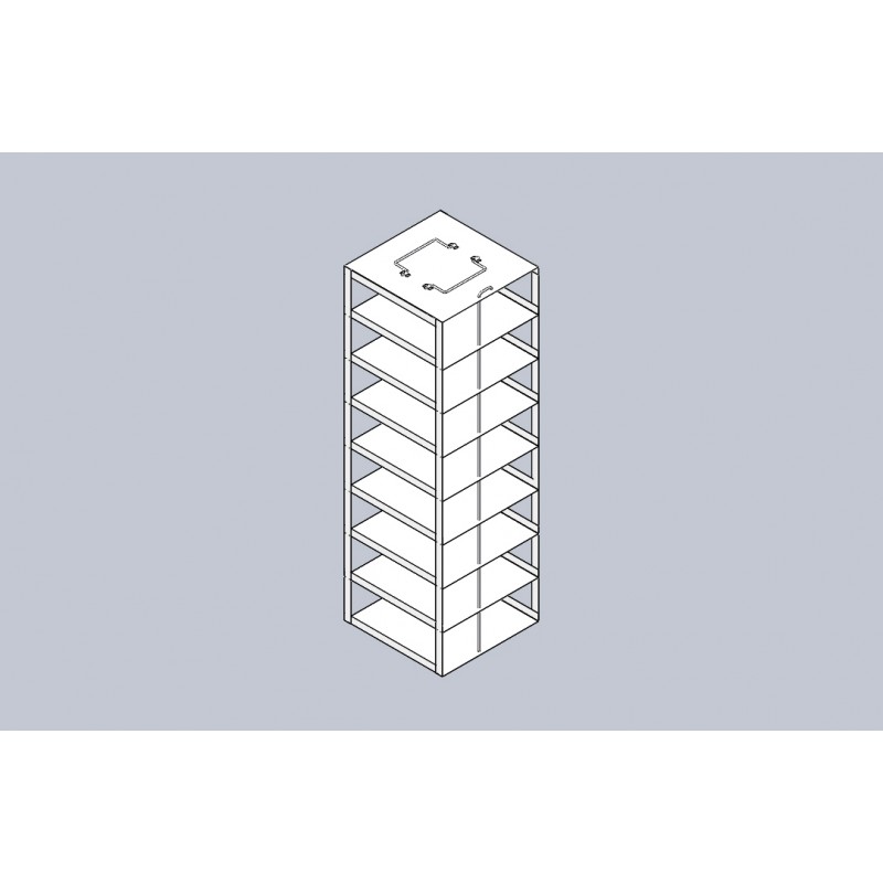 Crystal Industries MCFA-8-3 Aluminum Vertical Rack for Mini 3" boxes, holds 8 boxes