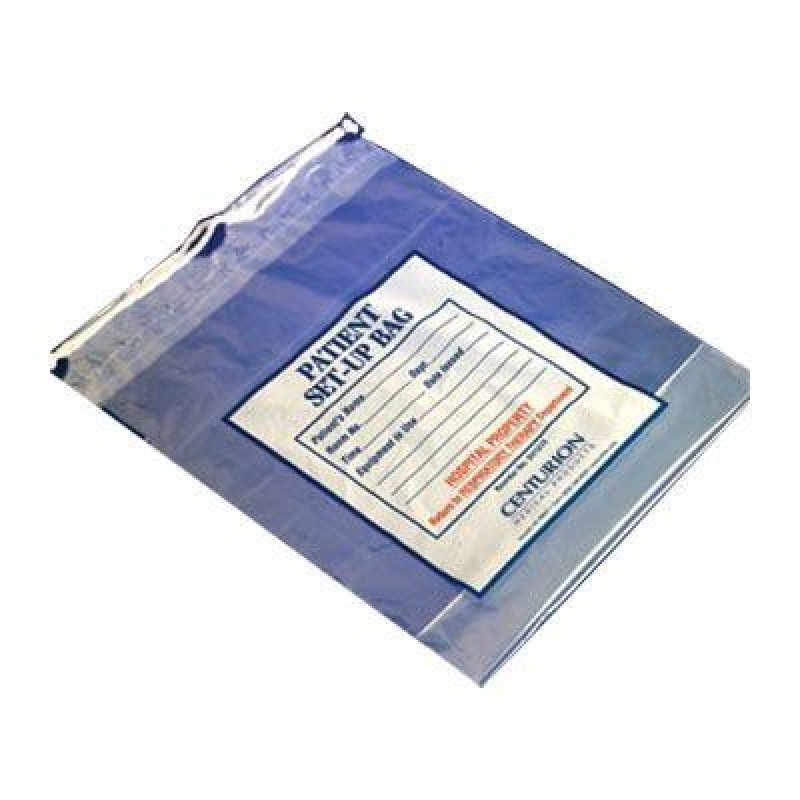 Drawcord Patient Set Up Bag, Clear, Medium, 500/cs (Continental US Only)