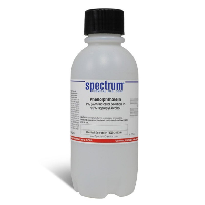 Spectrum Chemical P-155-500MLPL Phenolphthalein, 1 Percent (w/v) Indicator Solution in 95 Percent Isopropyl Alcohol 500mL, 1/EA