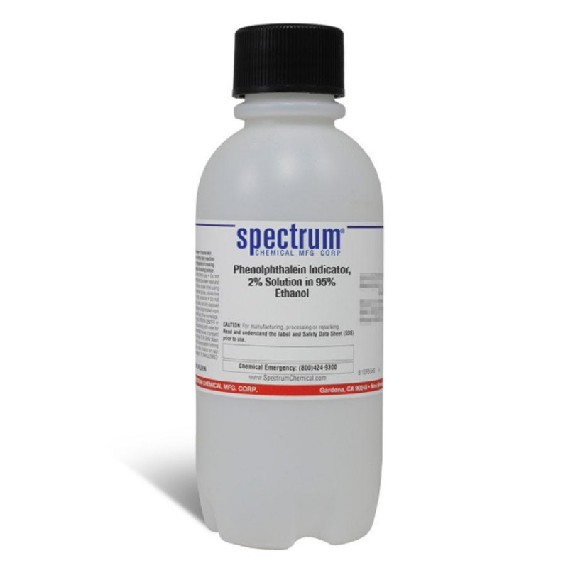 Spectrum Chemical P-600-500ML Phenolphthalein Indicator, 2 Percent Solution in 95 Percent Ethanol 500mL, 1/EA