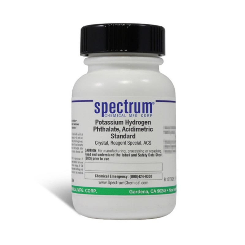 Spectrum Chemical P1190-25GM Potassium Hydrogen Phthalate, Acidimetric Standard, Crystal, Reagent Special, ACS 25g, 1/EA