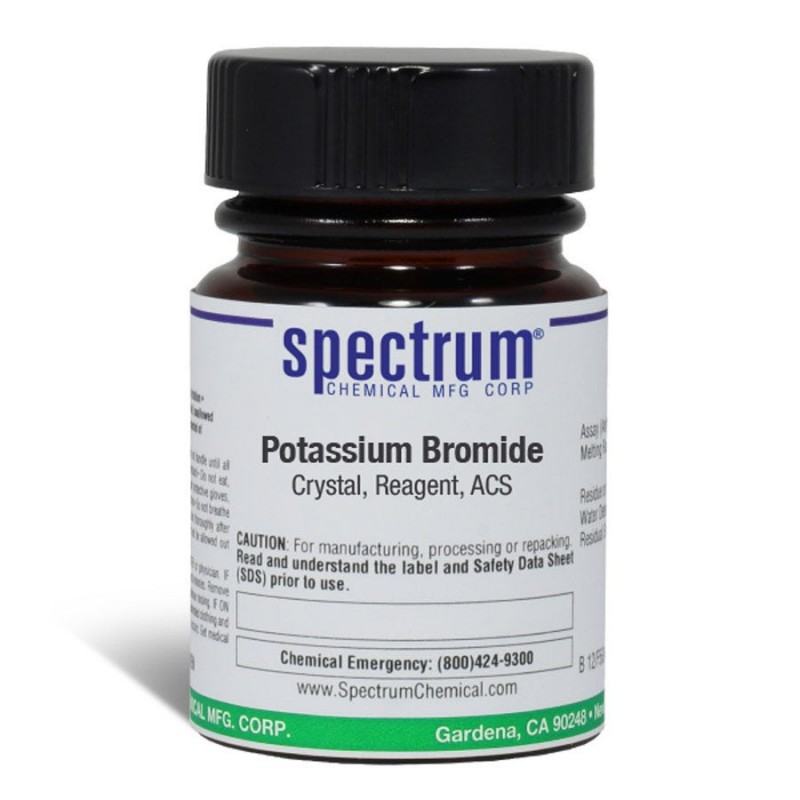 Spectrum Chemical P1220-25GM Potassium Bromide, Crystal, Reagent, ACS 25g, 1/EA