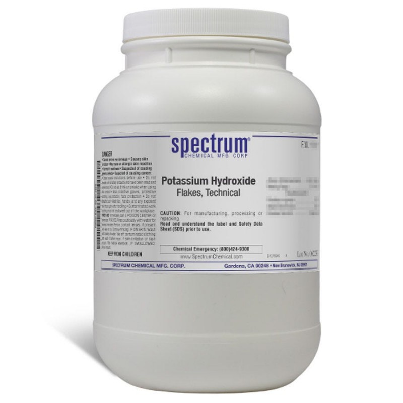 Spectrum Chemical P1325-2.5KG Potassium Hydroxide, Flakes, Technical 2.5kg, 1/EA