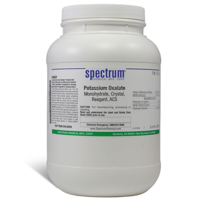 Spectrum Chemical P1355-2.5KG Potassium Oxalate, Monohydrate, Crystal, Reagent, ACS 2.5kg, 4/CS