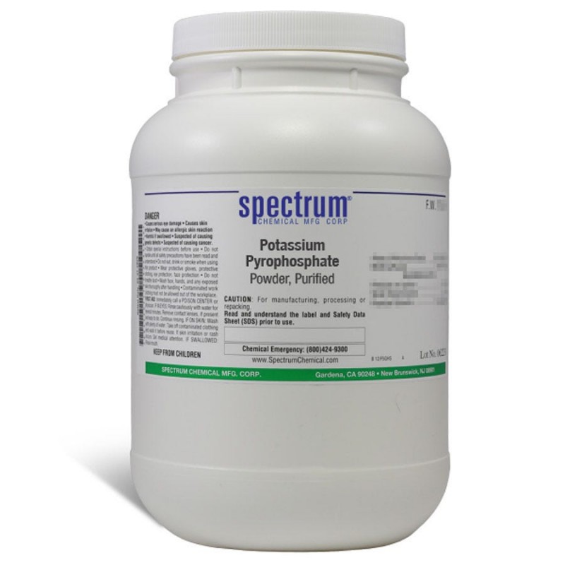 Spectrum Chemical P1393-2.5KG Potassium Pyrophosphate, Powder, Purified 2.5kg, 1/EA