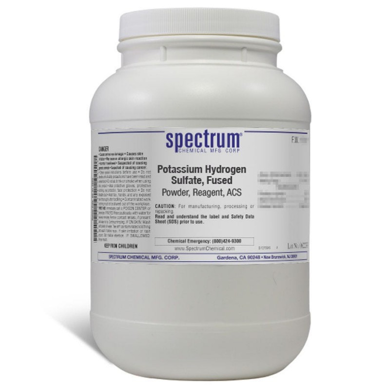 Spectrum Chemical P1395-2.5KG Potassium Hydrogen Sulfate, Fused, Powder, Reagent, ACS 2.5kg, 1/EA