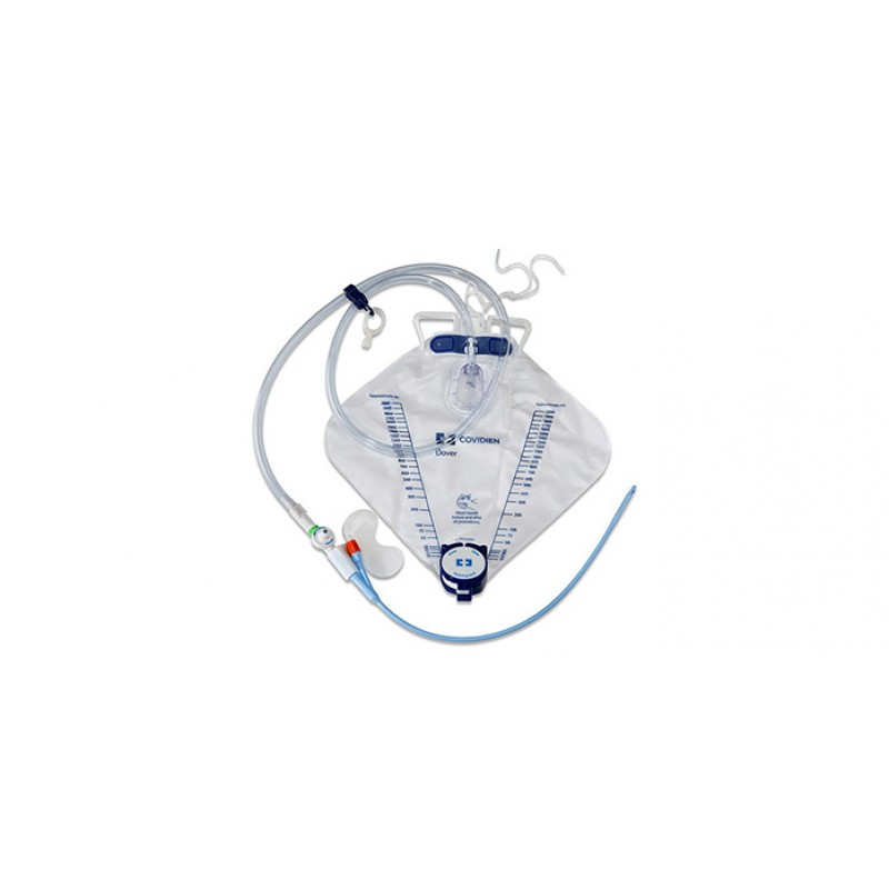 Dover™ Silicone Urine Meter Foley Sampling Catheterization Kit, Luer Lock, 16FR, 2000 ml, 10/CS (Continental US Only) (Notice – Syringes are temporarily not included due to the Nurse Assist recall.  Please contact your NDC sales rep for questions.)