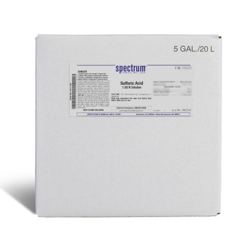Spectrum Chemical S-630-20LT Sulfuric Acid, 1.00 N Solution, APHA 20L, 1/EA