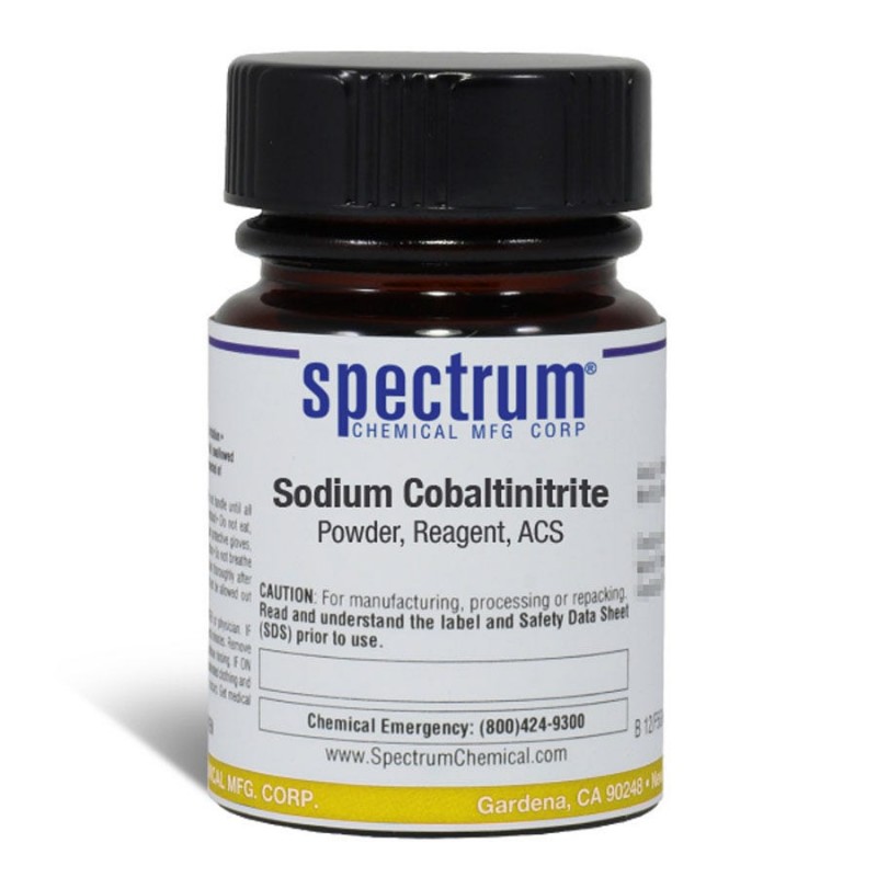 Spectrum Chemical S1255-25GM Sodium Cobaltinitrite, Powder, Reagent, ACS 25g, 1/EA