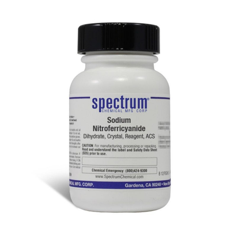 Spectrum Chemical S1365-25GM Sodium Nitroferricyanide, Dihydrate, Crystal, Reagent, ACS 25g, 1/EA