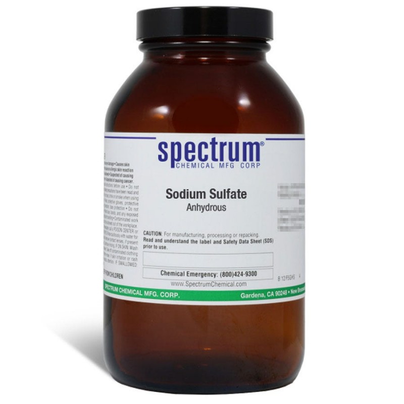 Spectrum Chemical S1537-500GM Sodium Sulfate, Anhydrous, Low in Nitrogen 500g, 1/EA