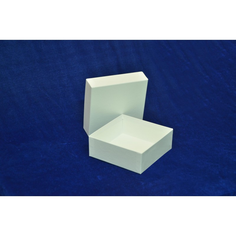 Crystal Industries SB2CC-LP White 2" Cardboard Box with Low Profile Lid, no drain holes