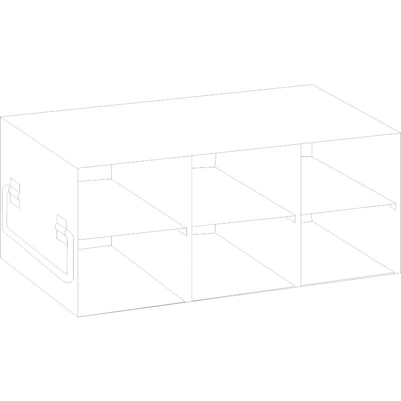 Crystal Industries UF-32-375 Upright Freezer Rack for 3.75" boxes, 3x2 configuration