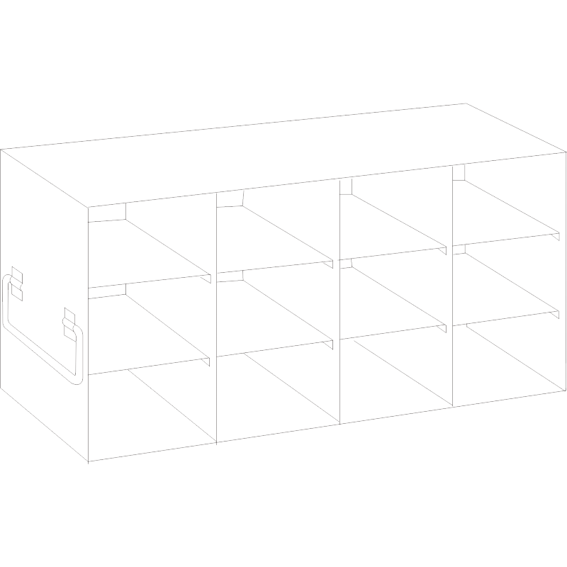 Crystal Industries UF-43-375 Upright Freezer Rack for 3.75" boxes, 4x3 configuration