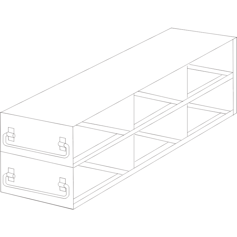 Crystal Industries UFD-32-375 Drawer Rack for 3.75" boxes, 3x2 configuration