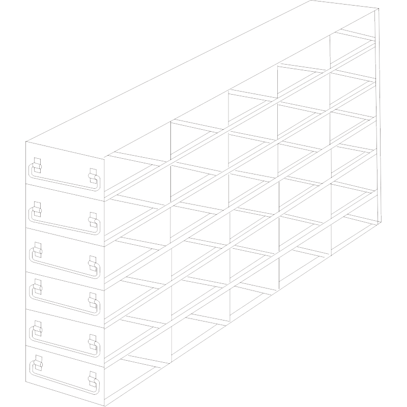 Crystal Industries UFDML-56 Drawer Freezer Rack for SBS formatted boxes, 5x6 configuration