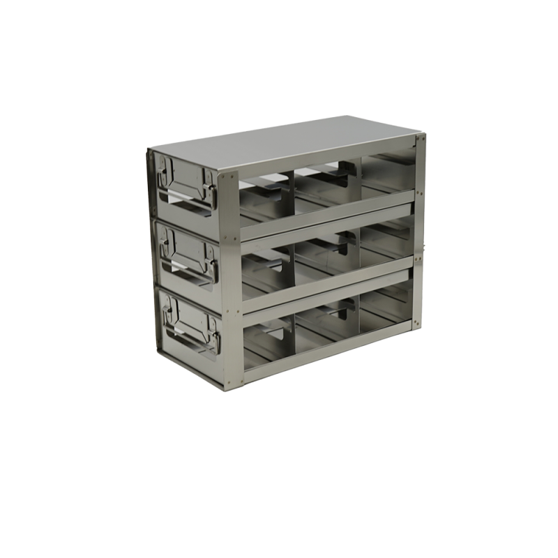 Crystal Industries UFDPCR-33 Drawer Rack for 0.2ml Tube 96-Well PCR Boxes, 3x3 configuration