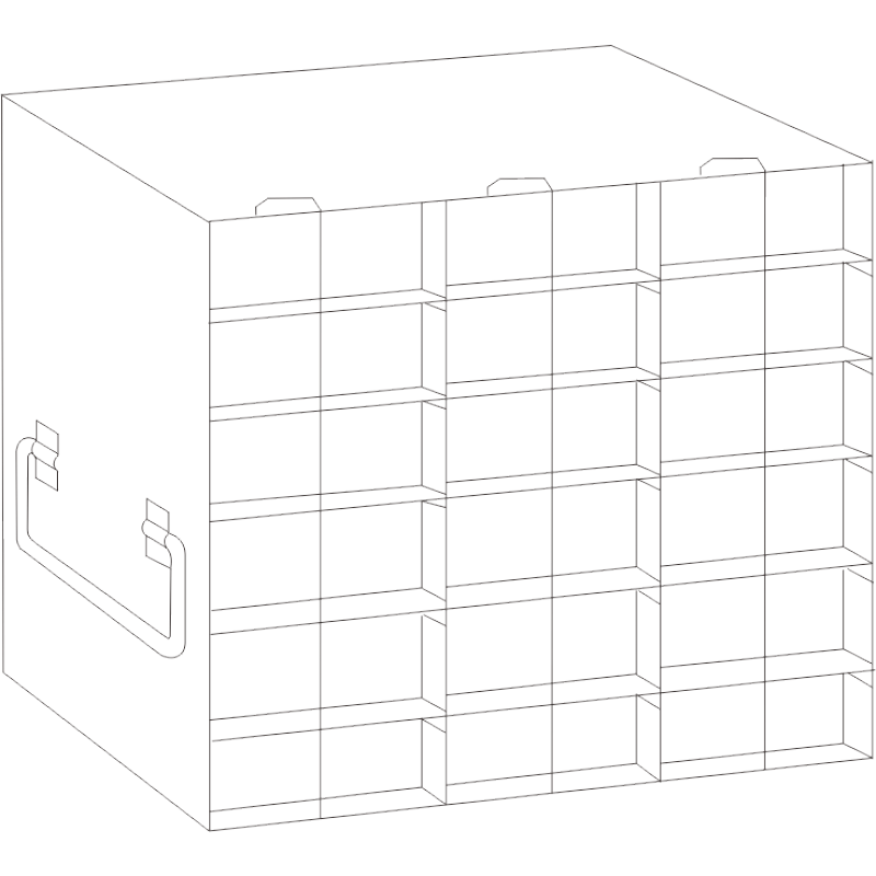 Crystal Industries UFH50-36 Rack for 50-Cell Hinged Top Plastic Boxes, 3x6 configuration